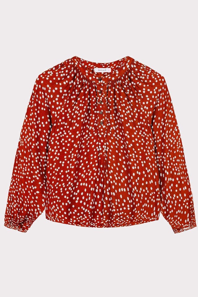 Kettlewell Kettlewell Women's Delilah V-Neck Blouse in Red - 2