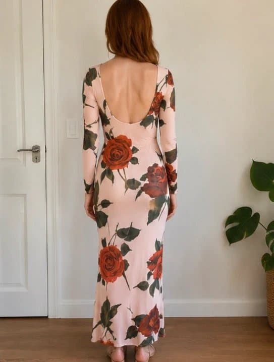 ASOS Design ASOS design mesh overlay rose print dress xs