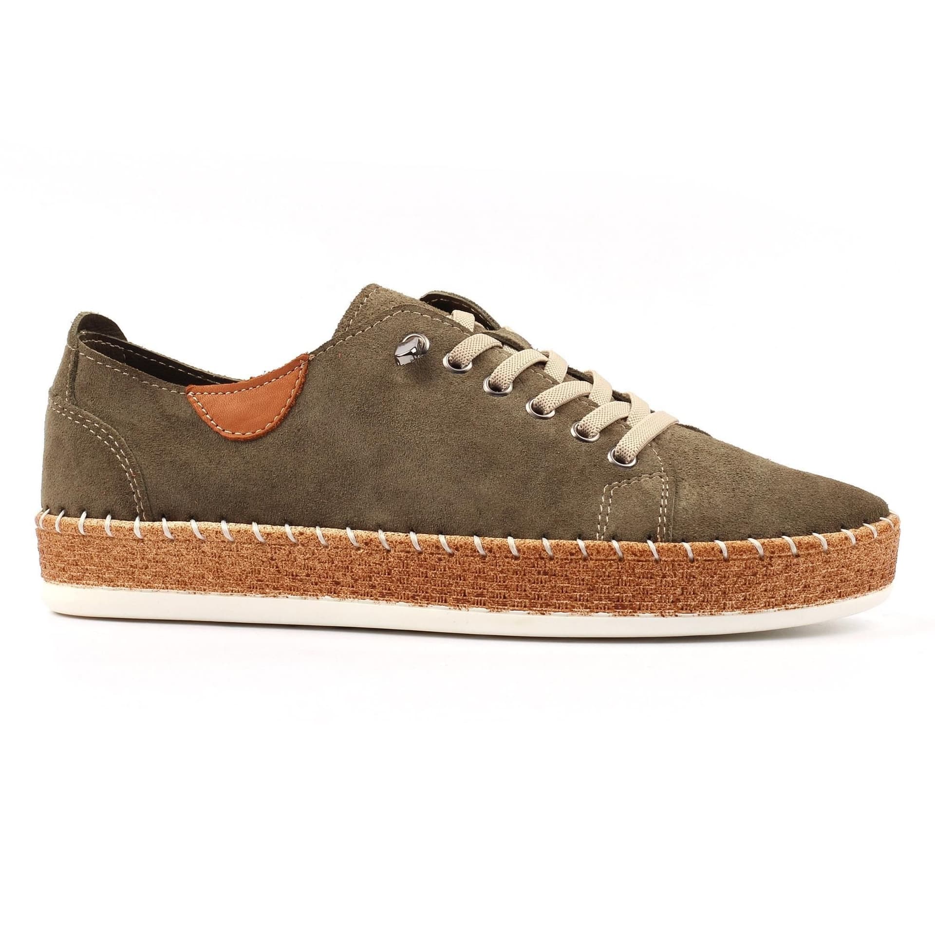 Lunar Lunar Women's Maddison II Suede Plimsolls in Khaki