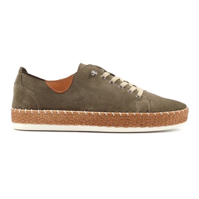Lunar Lunar Women's Maddison II Suede Plimsolls in Khaki - 3