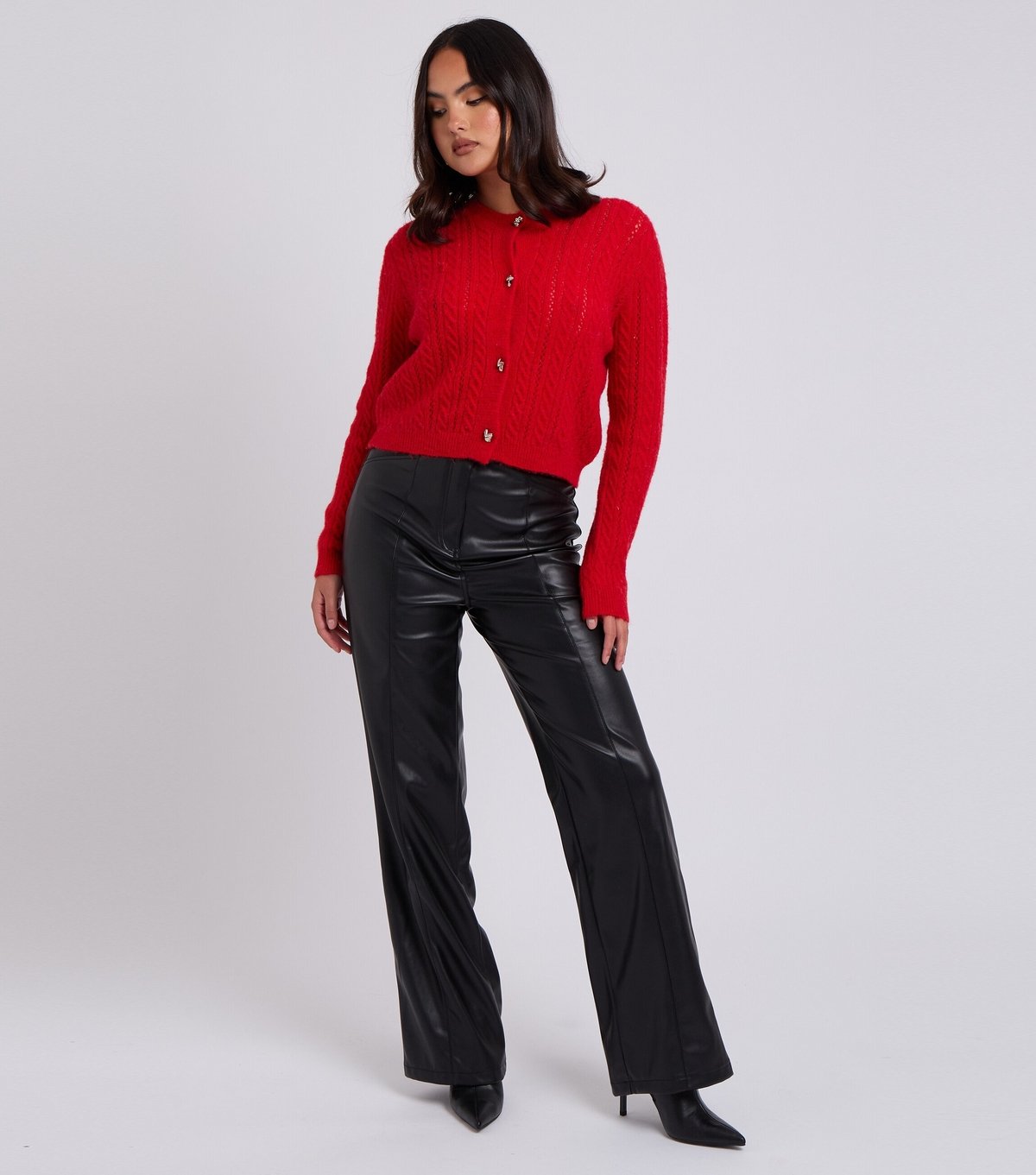 Urban Bliss Women's Black Faux Leather Trousers Urban Bliss New Look - 2