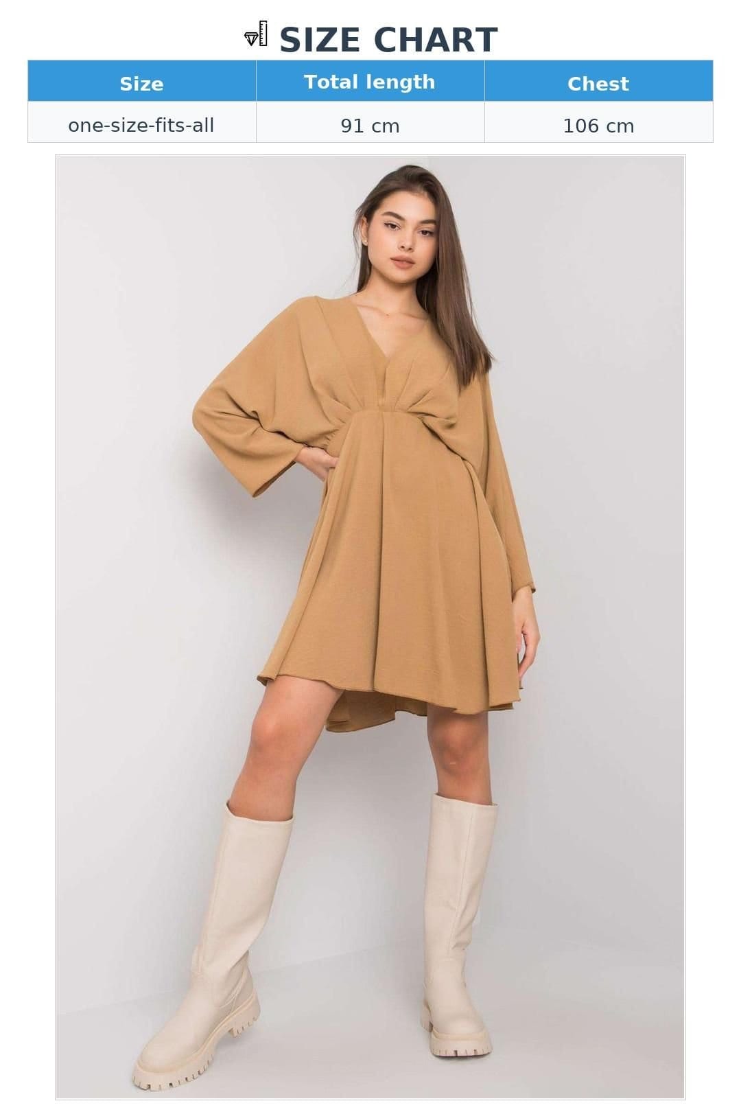 Love Lace Love Lace Women's Triangle Neck Flared Day Dress in Beige - 4