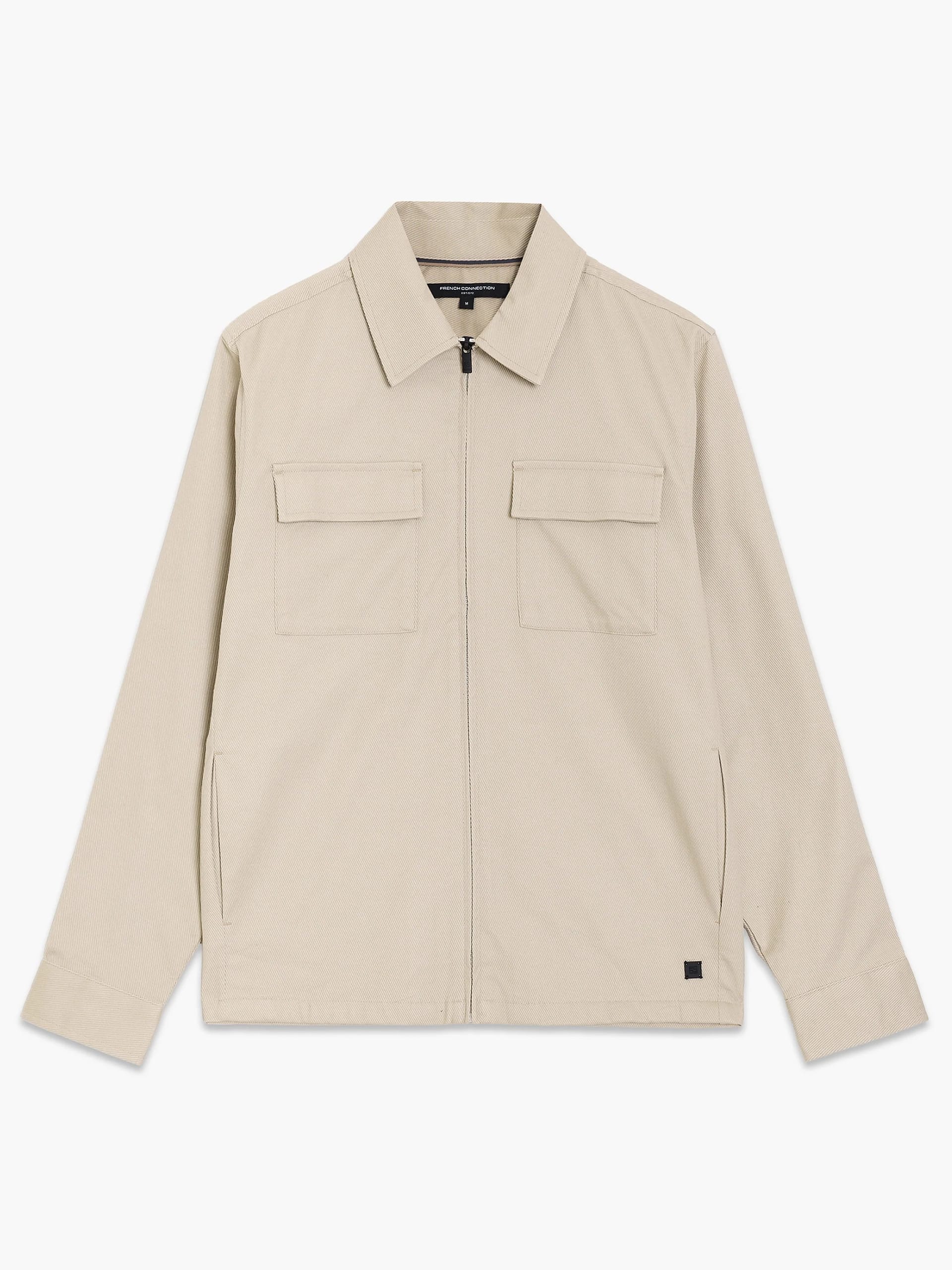 French Connection Beige Twill-Cotton Cavalry Jacket