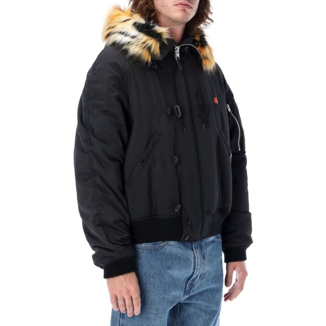 Kenzo Kenzo Men's Plain Black Bomber Jacket - 4