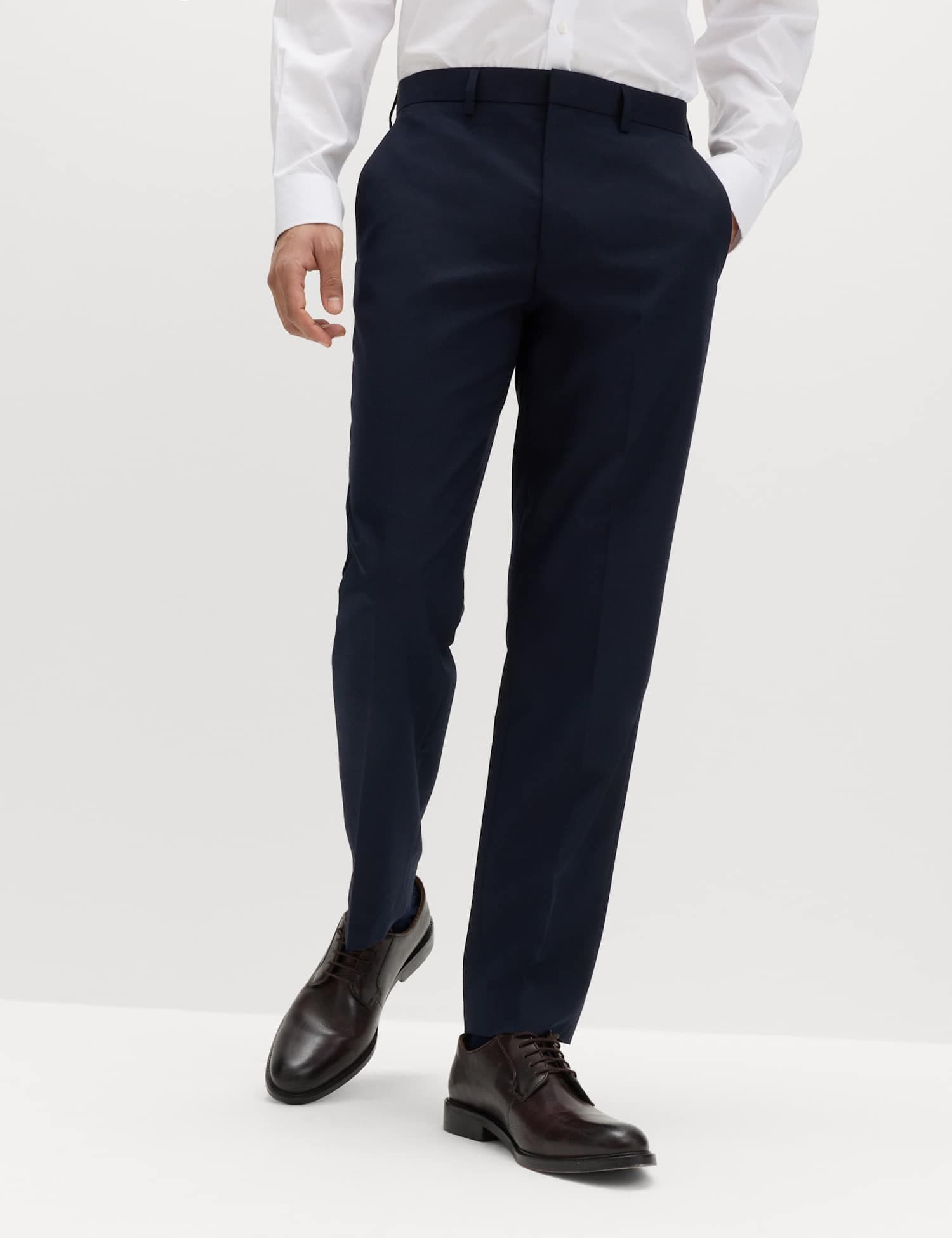 Marks & Spencer M&S Regular Fit Suit Trousers Navy