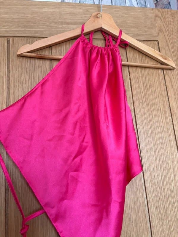 New Look Pink satin halter neck tie back top - 12