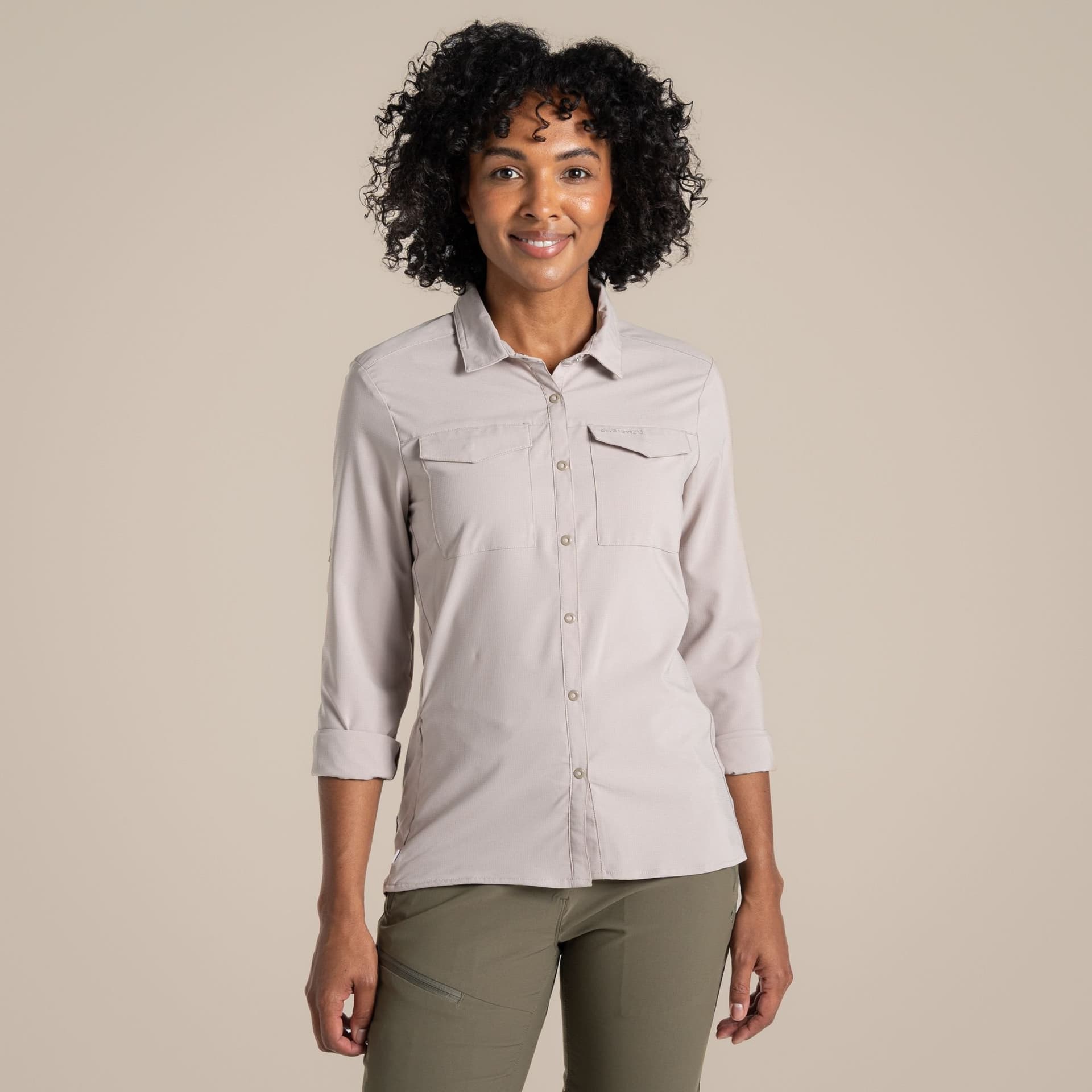 Craghoppers Craghoppers Light Beige Insect-Repellent Long Sleeve Shirt