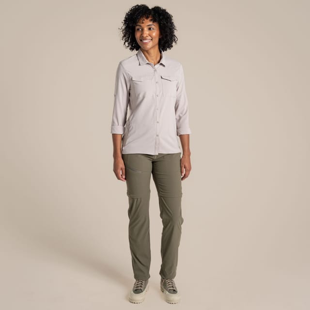 Craghoppers Craghoppers Women's NosiLife Pro Ventilated Long Sleeved Insect-Repellent Shirt in Light Beige - 3