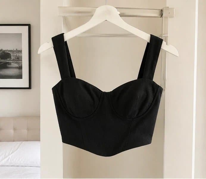 ASOS ASOS luxe Black Corset / Bustier Crop Top 🖤
