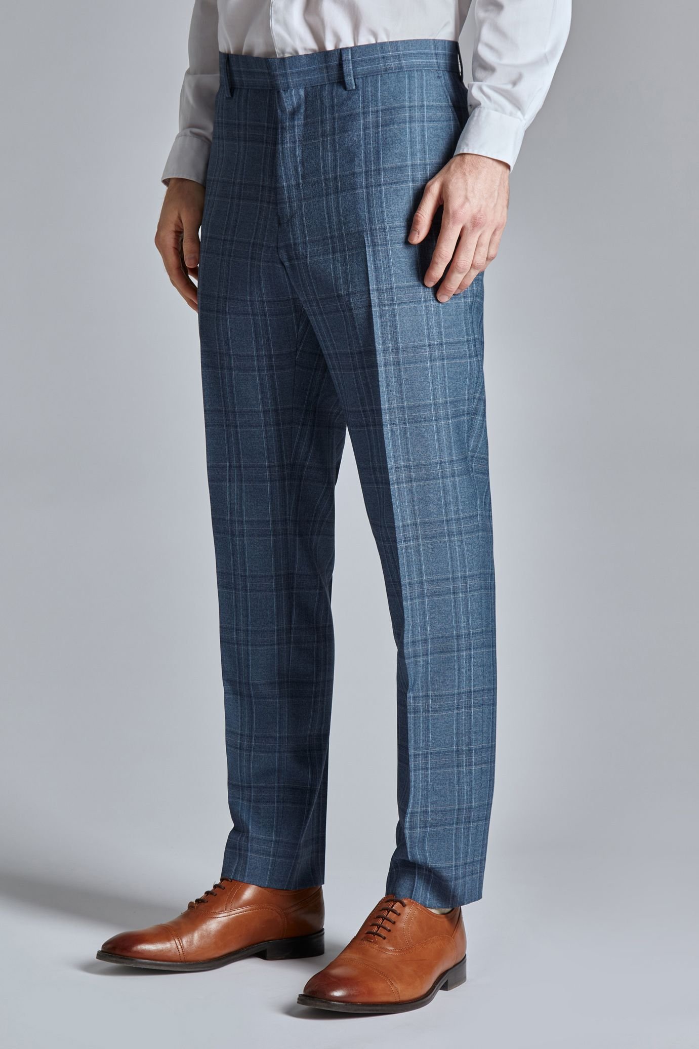 Ted Baker Ted Baker Men's Alder Large Blue Check Trousers - 2
