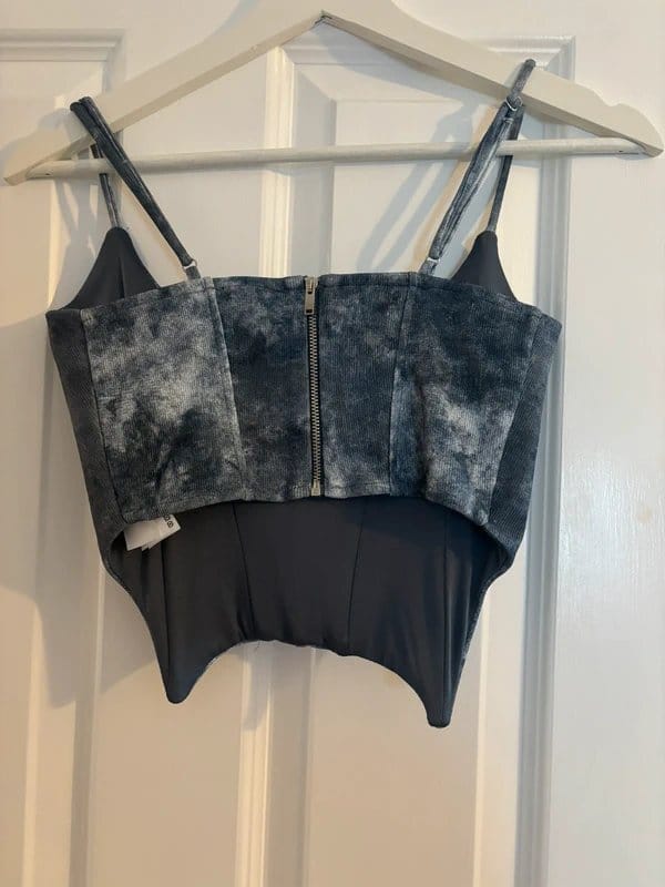 Bershka Blue Tie Dye Corset Top