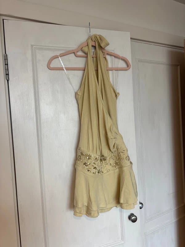 Peppermayo Peppermayo Olive Green Embellished Mini Dress
