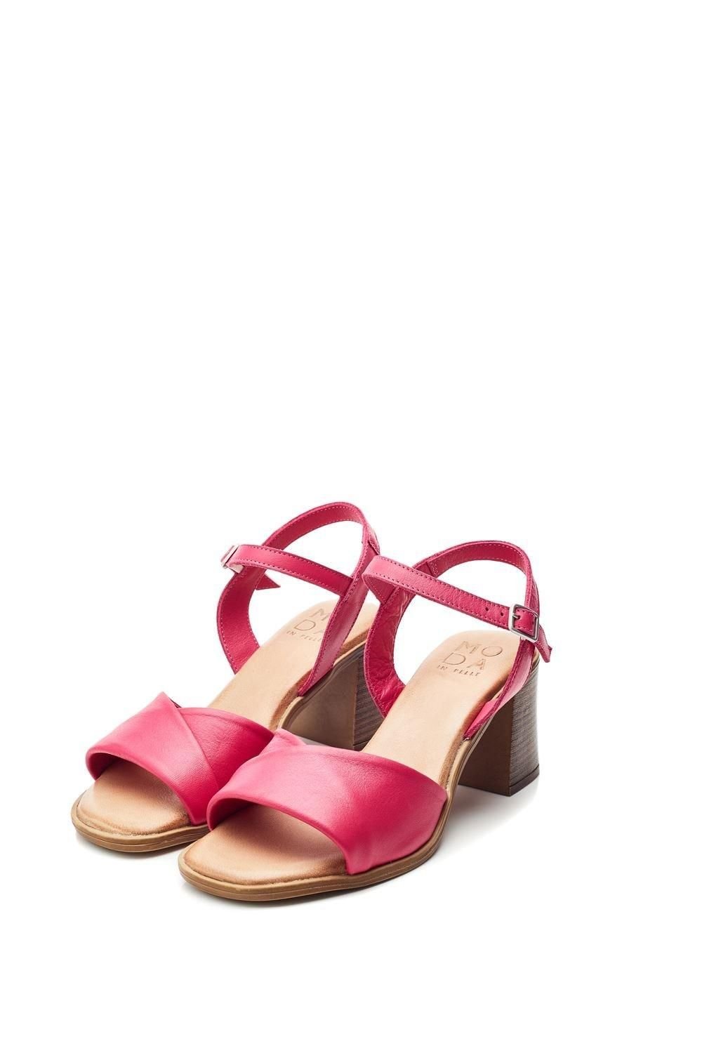 Moda In Pelle Moda In Pelle Women's 'Lanie' Leather Heeled Sandals in Pink - 2