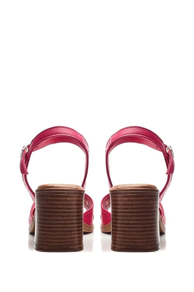 Moda In Pelle Moda In Pelle Women's 'Lanie' Leather Heeled Sandals in Pink - 3