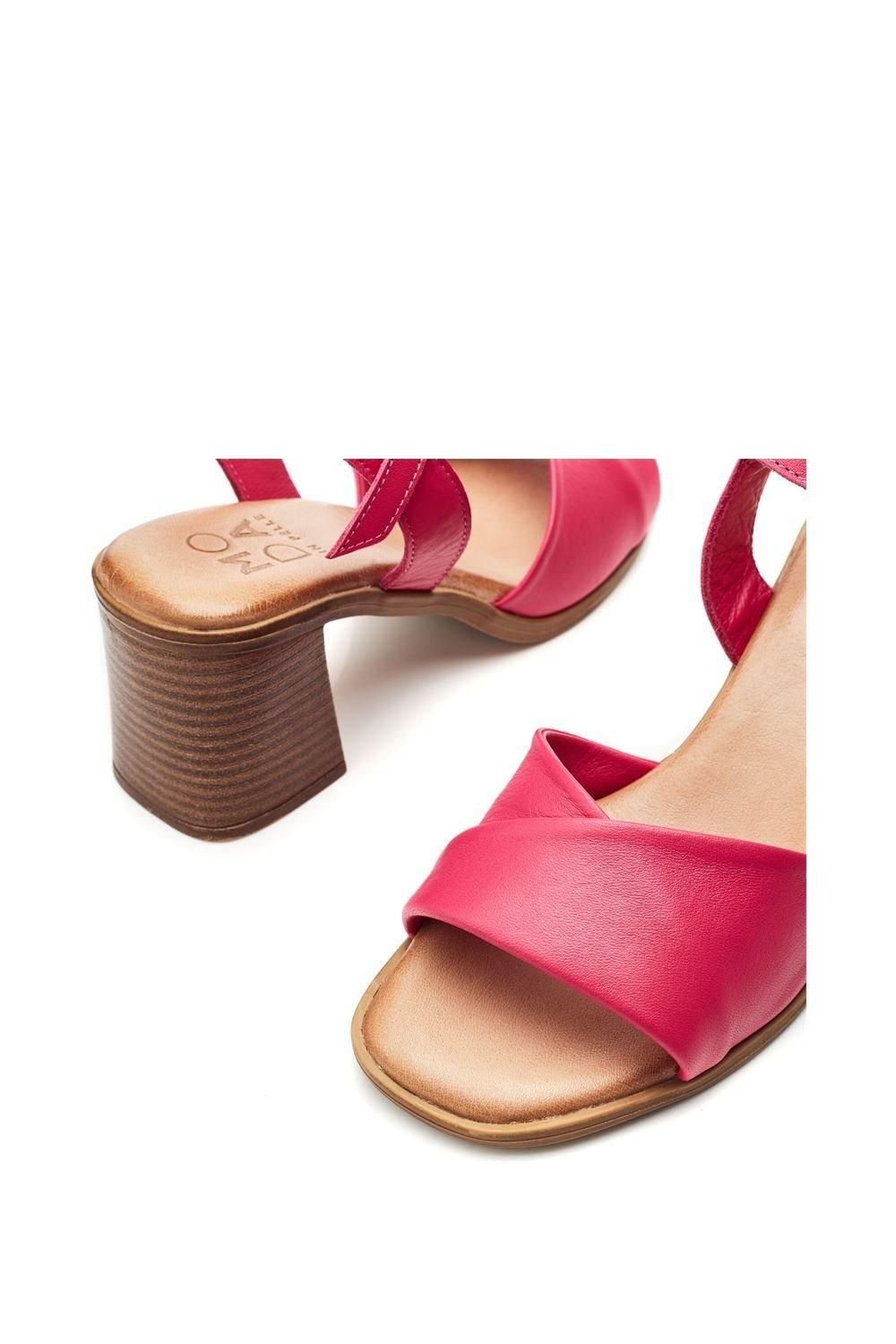 Moda In Pelle Moda In Pelle Women's 'Lanie' Leather Heeled Sandals in Pink - 4