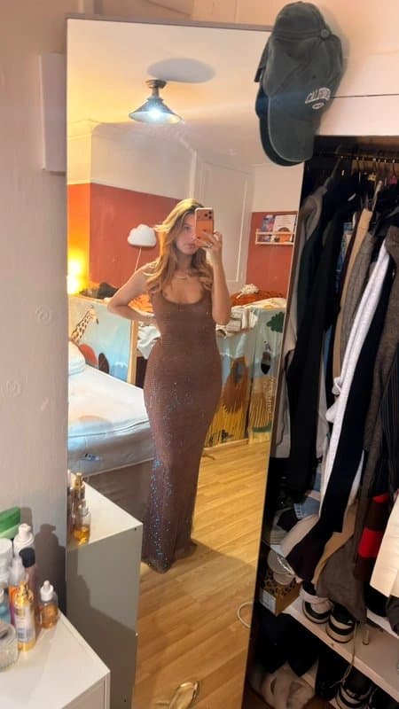 ASOS ASOS embellished fishnet Halifax maxi dress