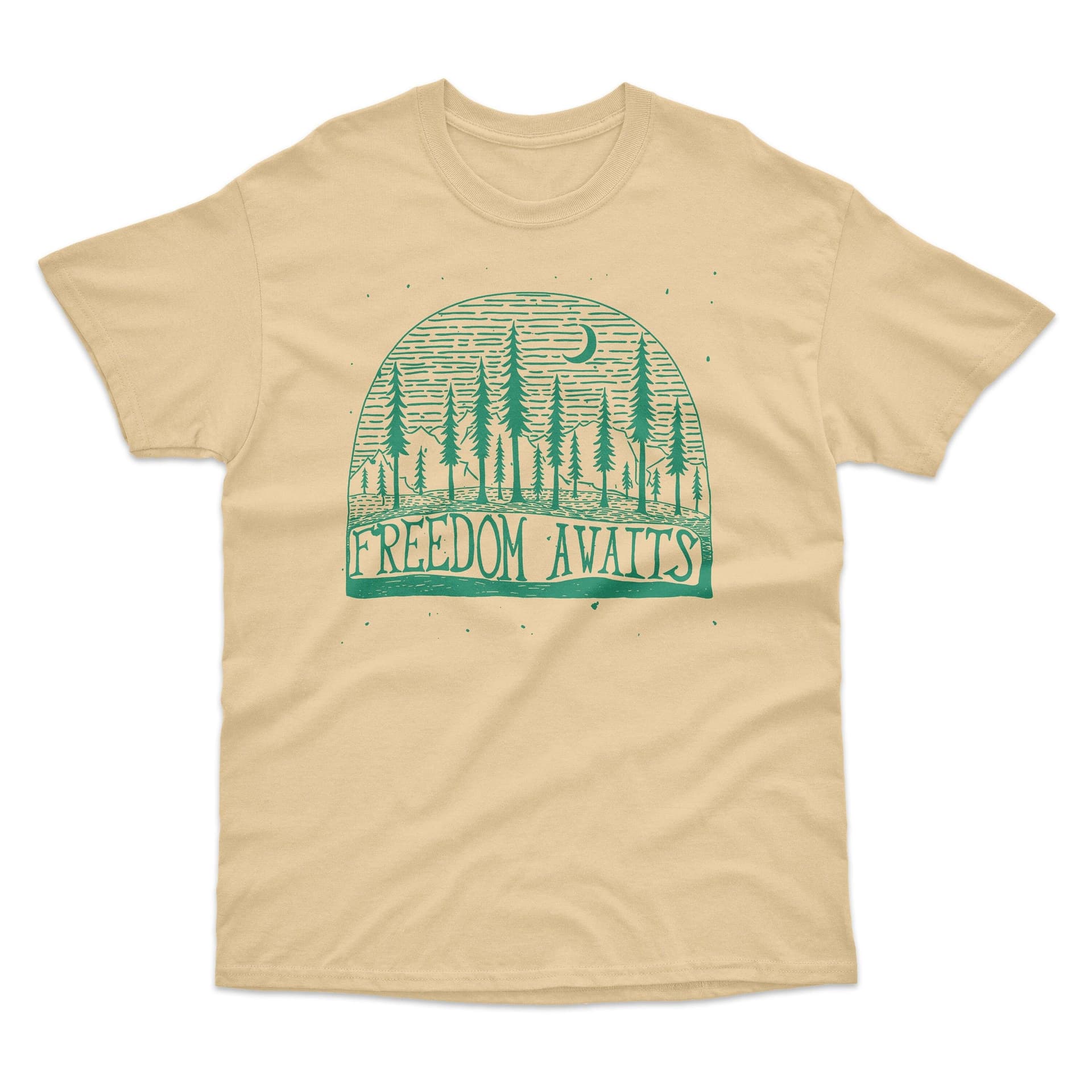 Bad Zebedee Bad Zebedee Men's Freedom Awaits T-Shirt in Light Sand