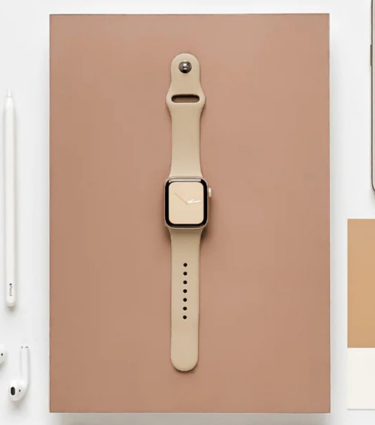 Coconut Lane Cream Silicone Apple Watch Strap Coconut Lane New Look