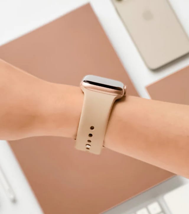 Coconut Lane Cream Silicone Apple Watch Strap Coconut Lane New Look - 2