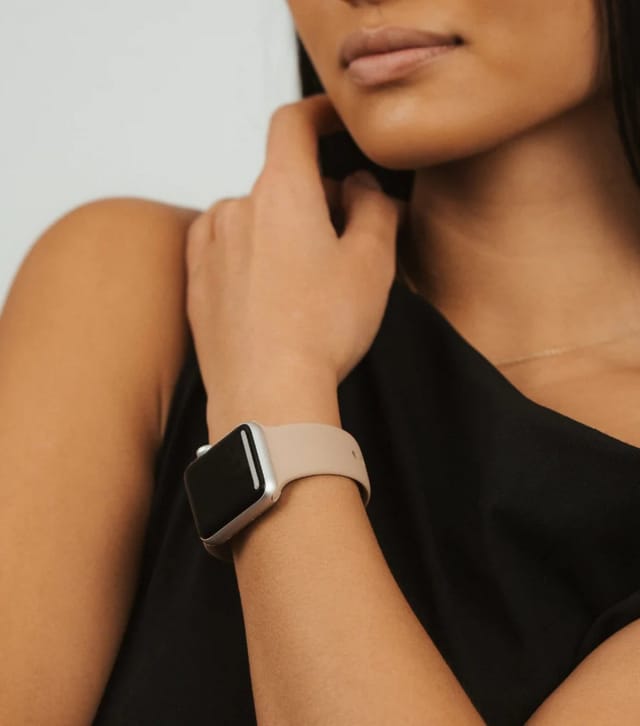 Coconut Lane Cream Silicone Apple Watch Strap Coconut Lane New Look - 3