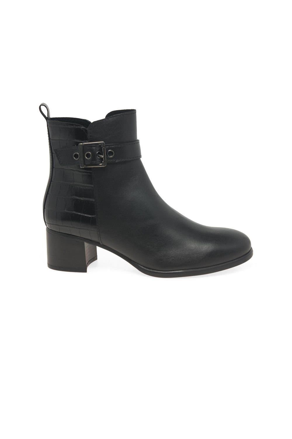 marco tozzi Marco Tozzi Men's 'Myla' Black Croc-Print Ankle Boots