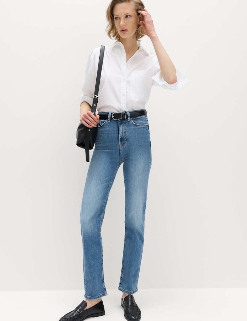 Marks & Spencer M&S Sienna Supersoft High Waisted Jeans Light Indigo - 1