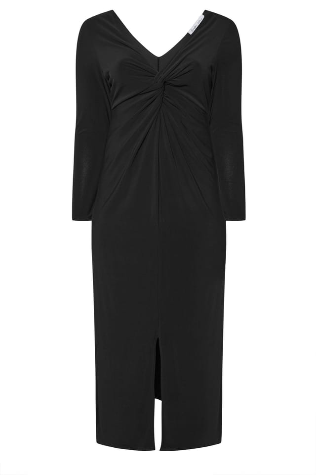 Yours Yours Women's Knot Front Maxi Dress in Black - 2