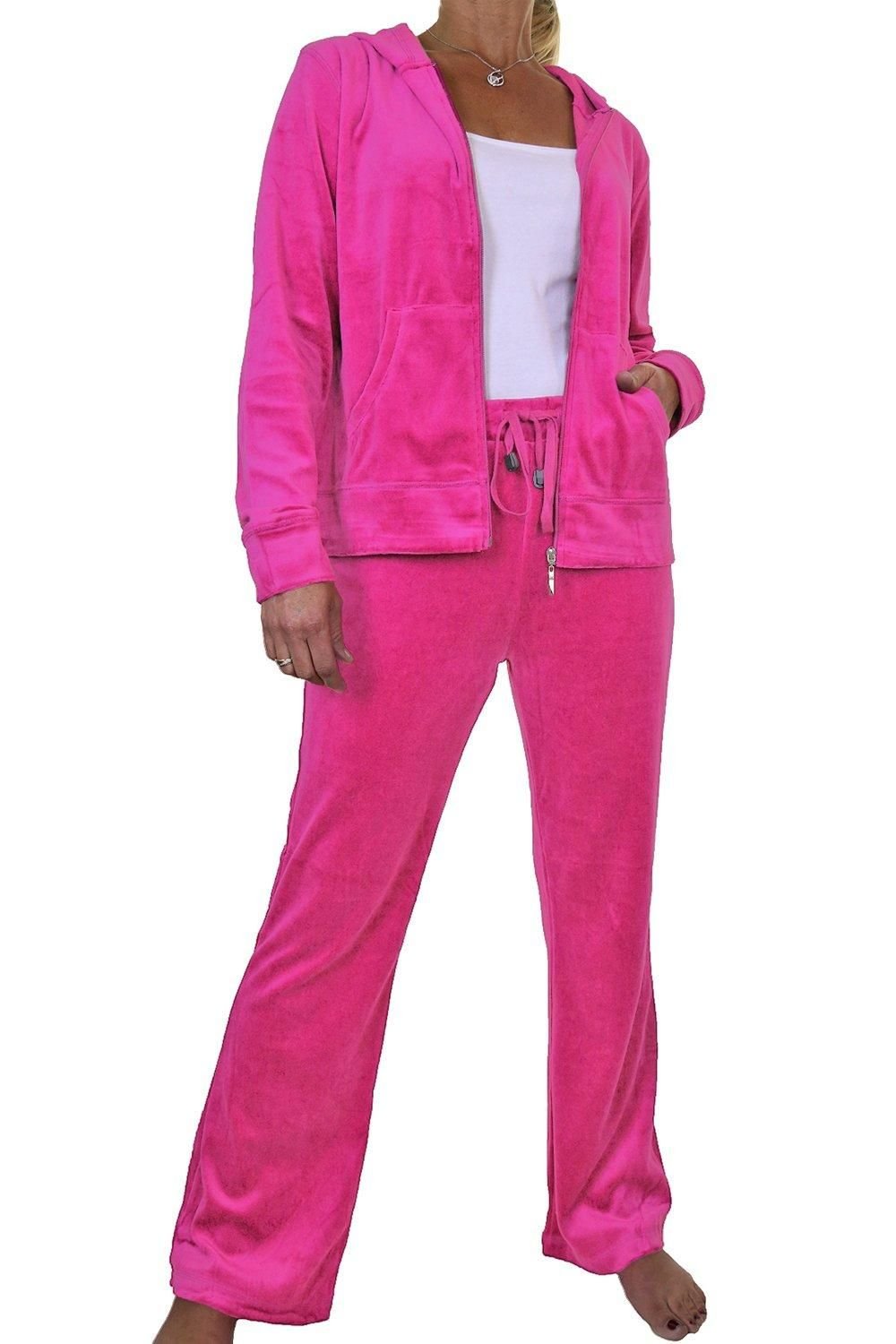 Paulo Due Paulo Due Women's Luxury Velour 2 Piece Tracksuit in Pink - 2