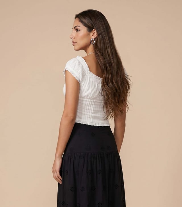 Urban Bliss Women's Black Cotton Broderie Anglaise Maxi Skirt Urban Bliss New Look - 3