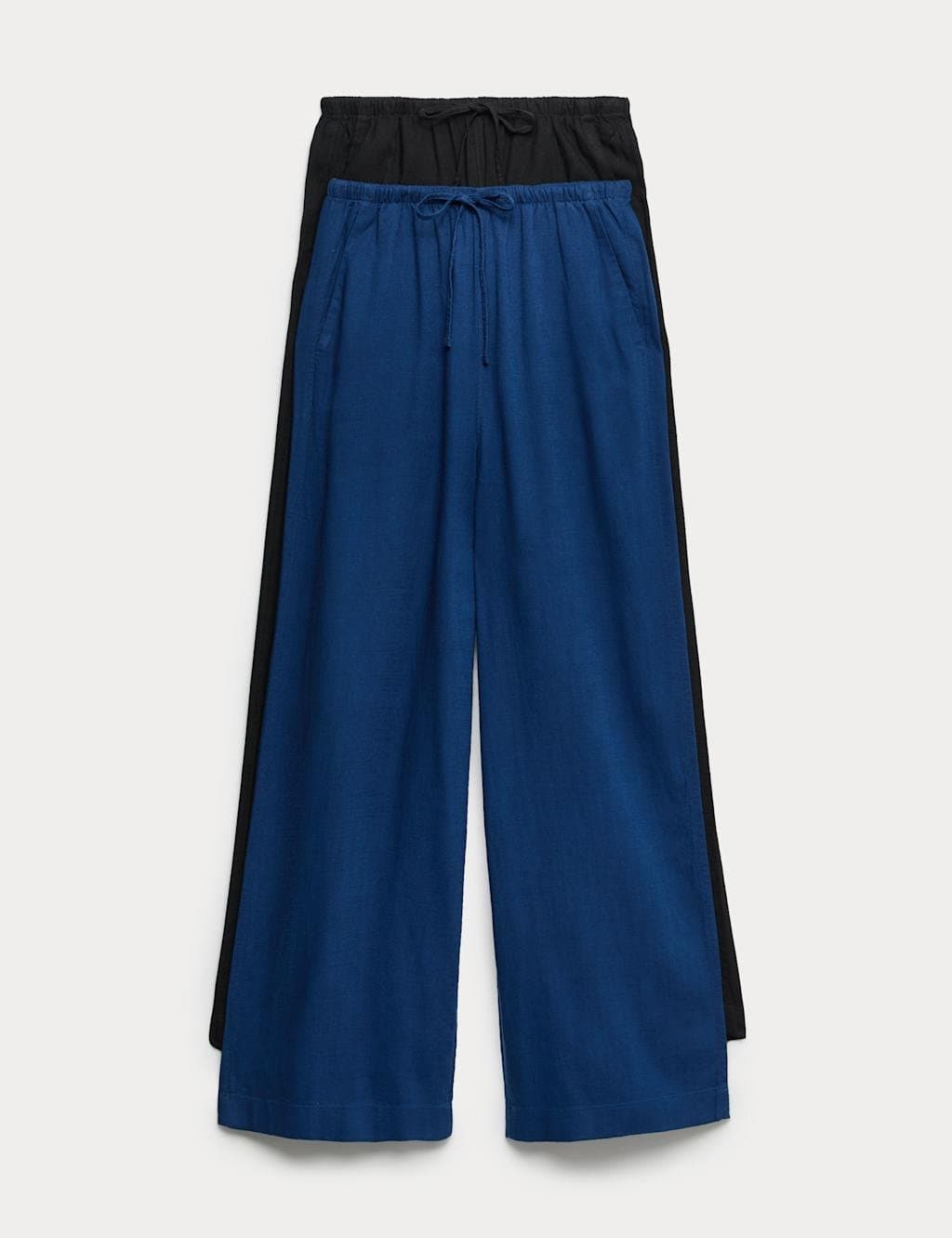 Marks & Spencer M&S Wide Leg Trousers in Navy