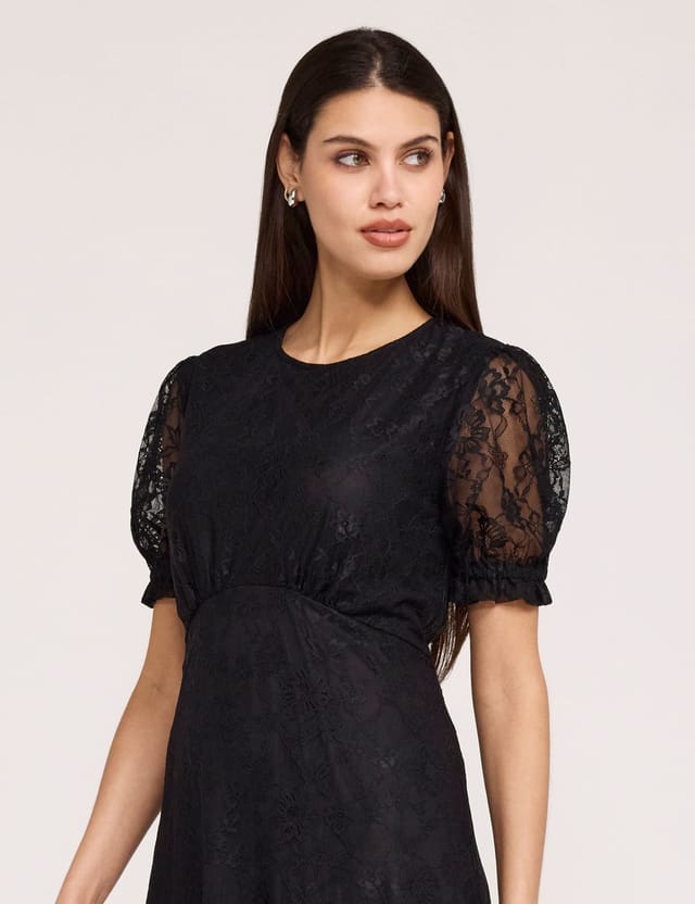 Finery London Finery London Women's Mela Lace Midi Dress in Black - 2
