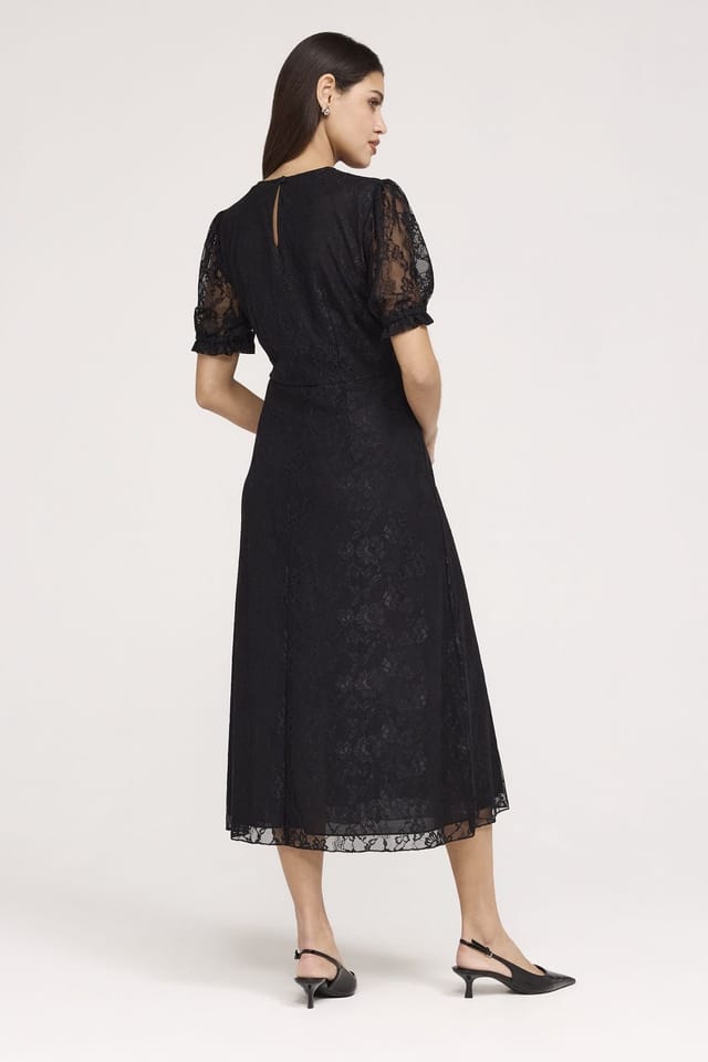 Finery London Finery London Women's Mela Lace Midi Dress in Black - 3