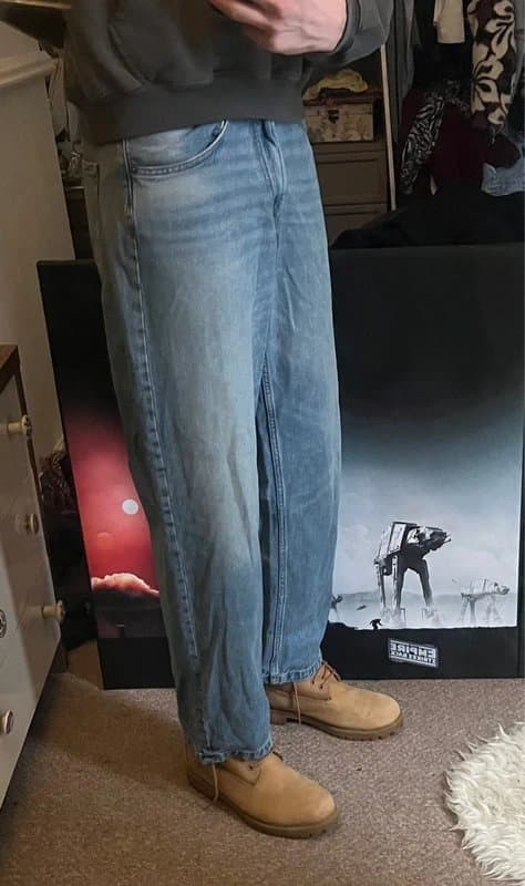 Zara Zara blue wash straight leg jeans