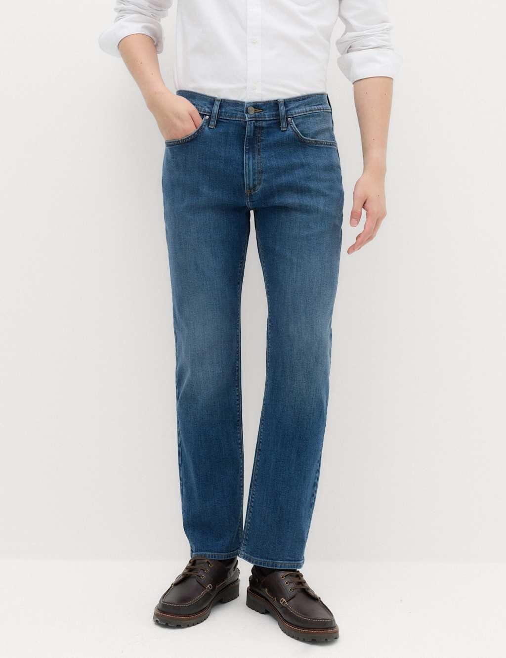 M&S Straight Fit Stretch Jeans Blue Denim