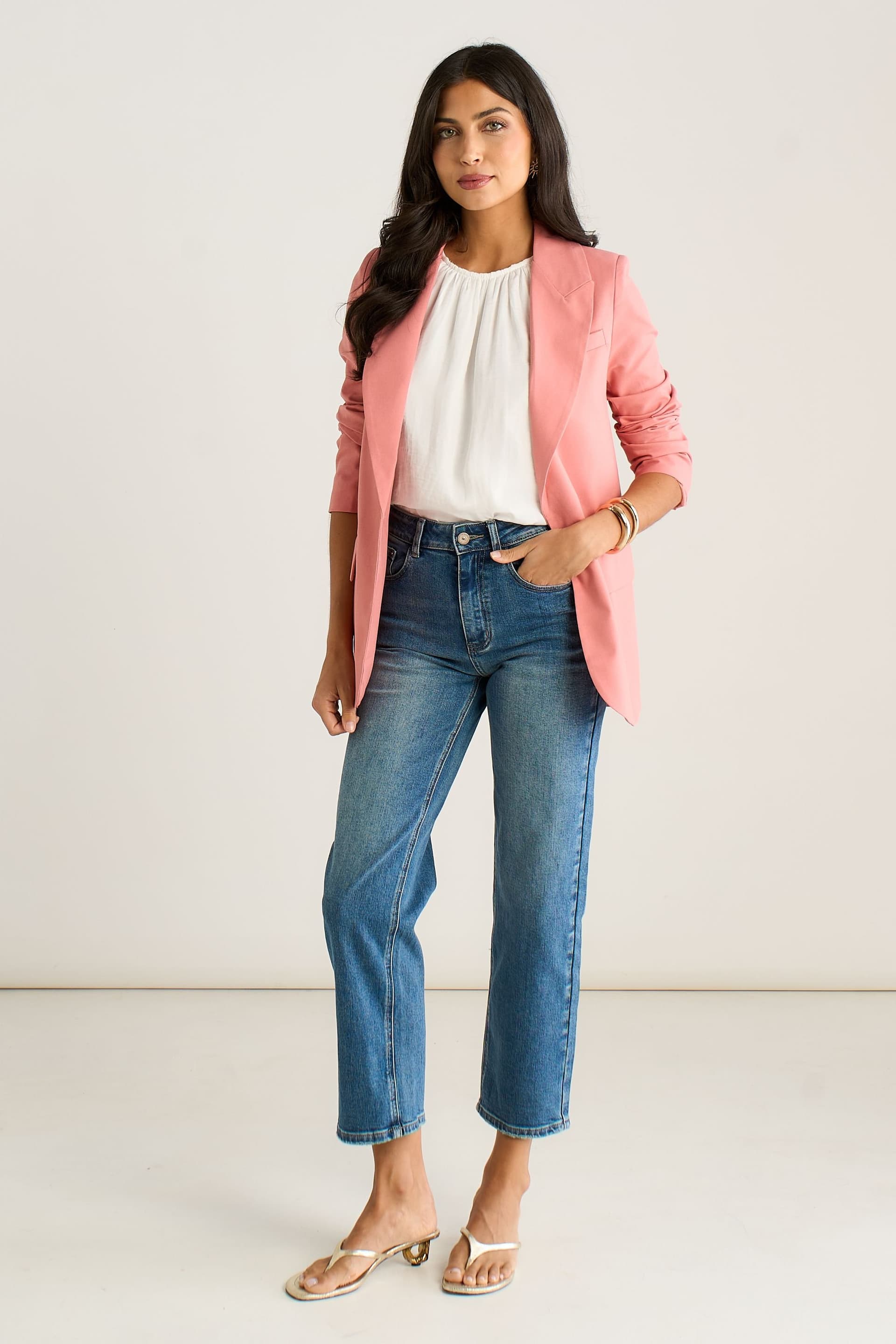 Gini London Gini London Coral Linen Jacket for Women