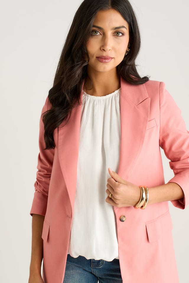 Gini London Gini London Women's Coral Edge To Edge Linen Jacket - 2