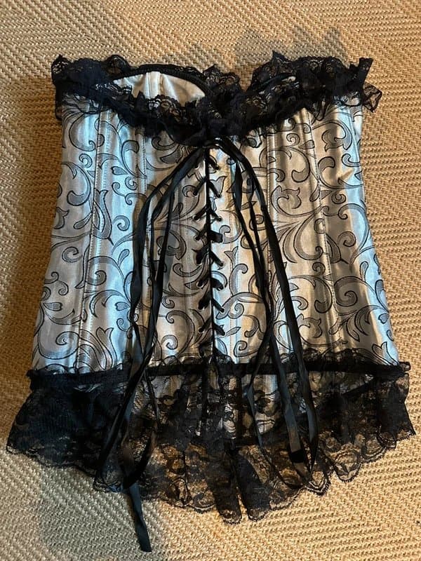 Source Unknown Silver and black adjustable corset
