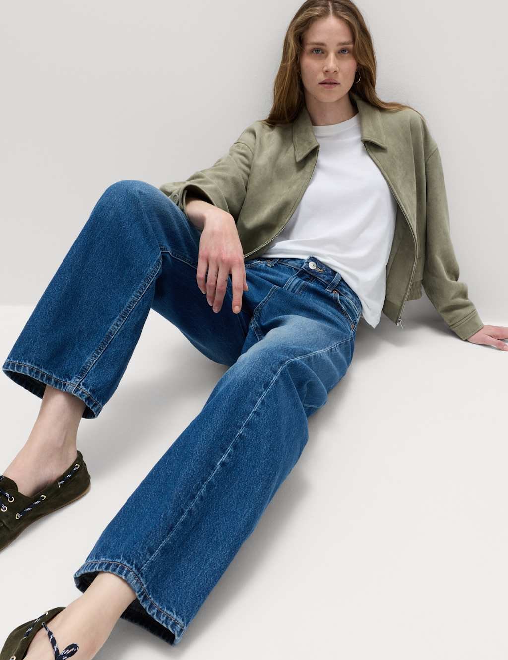 Marks & Spencer M&S Mid Rise Barrel Jeans Medium Indigo - 4