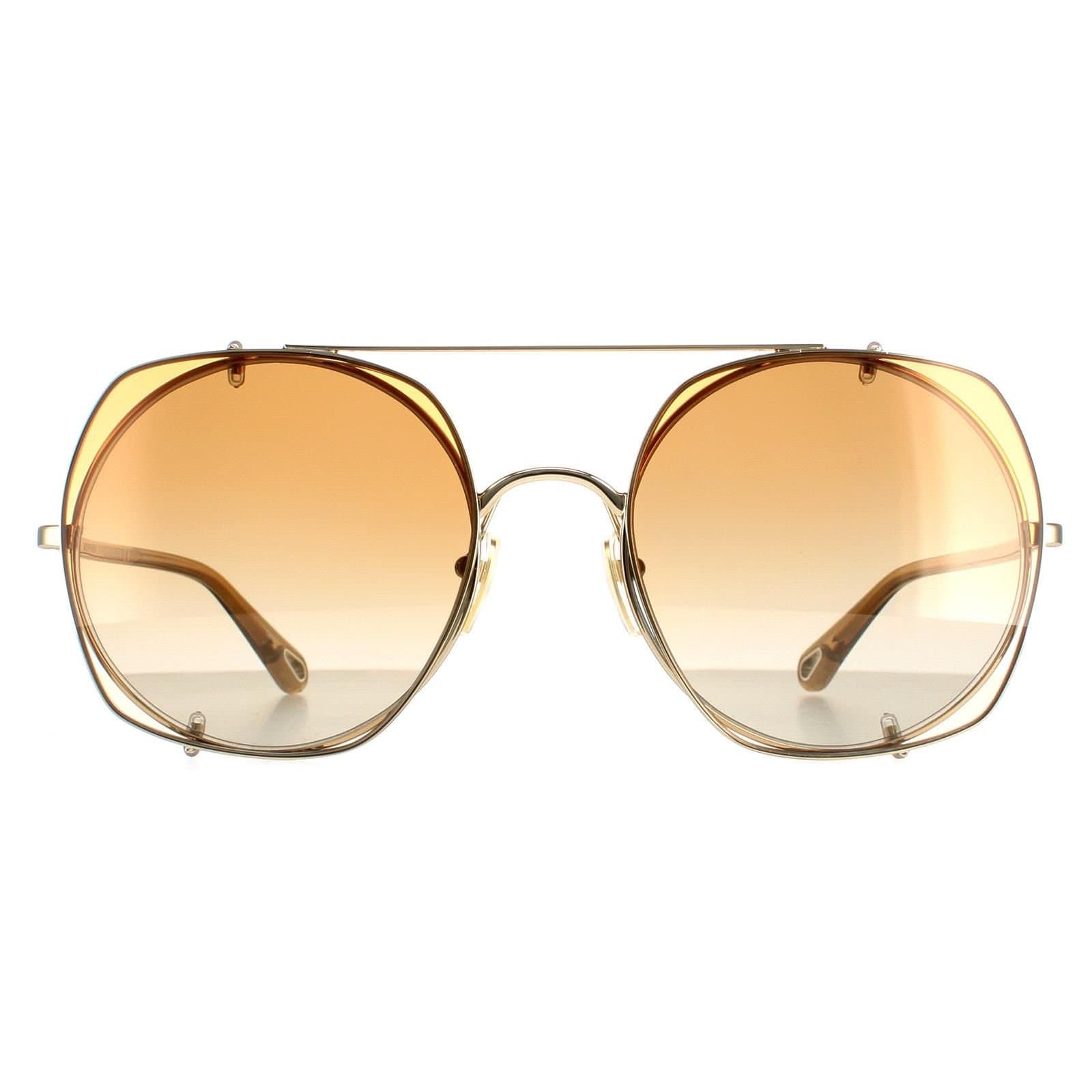 Chloé Chloé Women's Aviator Gold Orange Gradient CH0042S