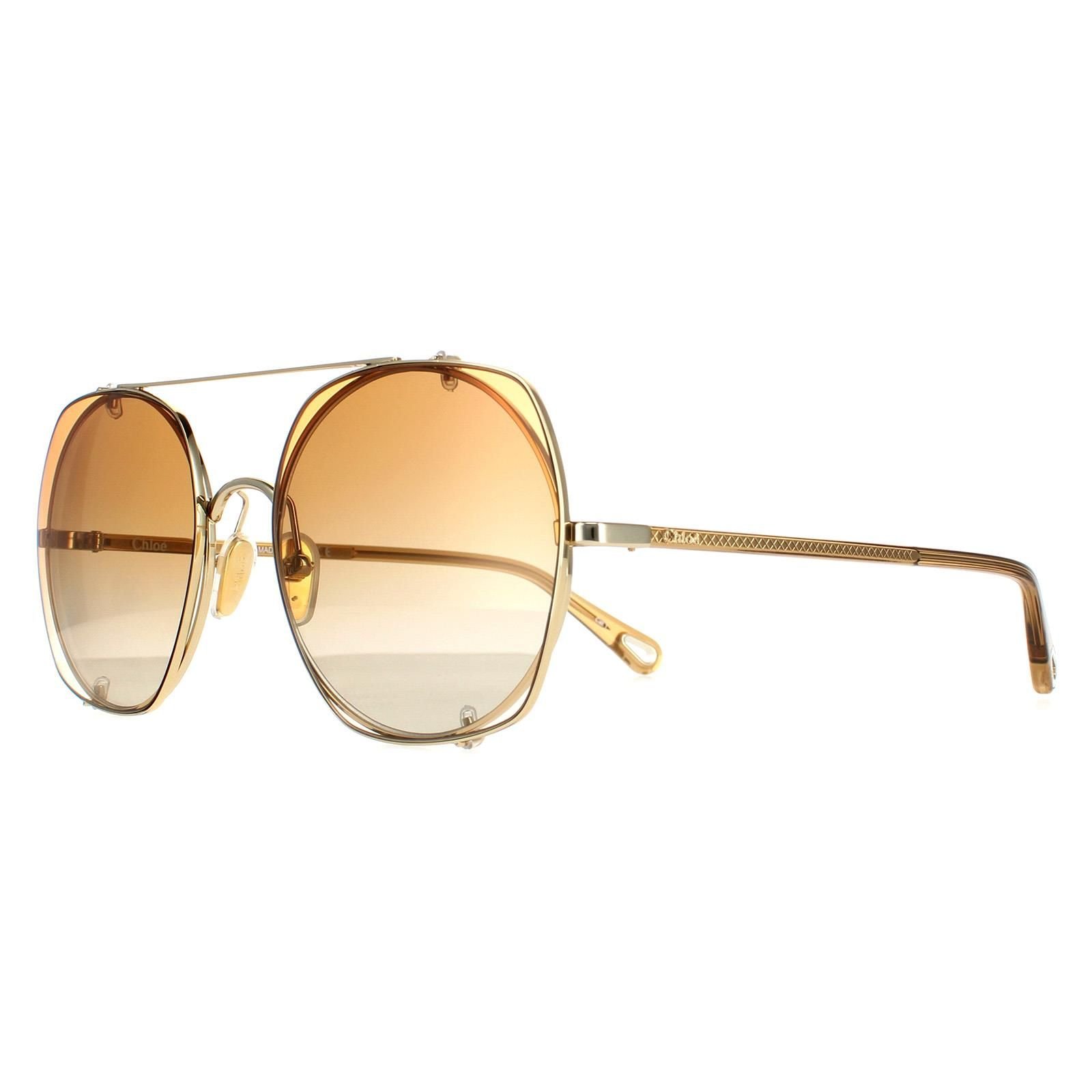 Chloé Chloé Women's Aviator Gold Orange Gradient CH0042S - 2