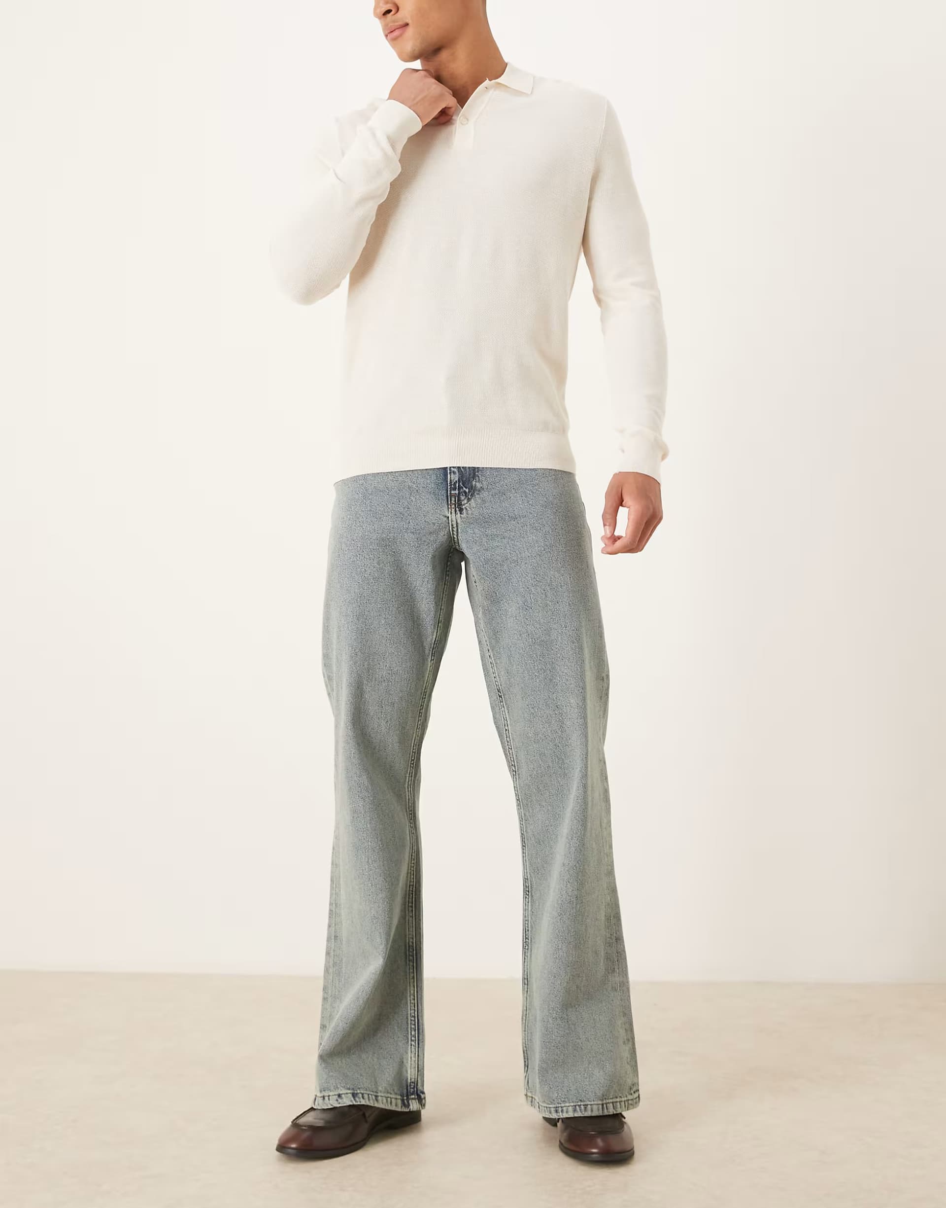 ASOS ASOS DESIGN wide flare jeans in vintage tint in light wash blue