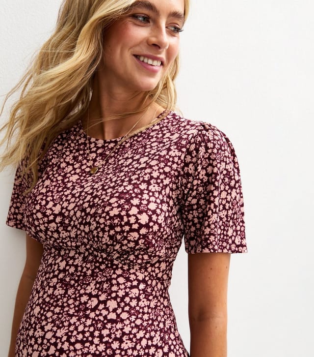 New Look Women's Maternity Red Ditsy Print Flared Hem Top New Look - 2