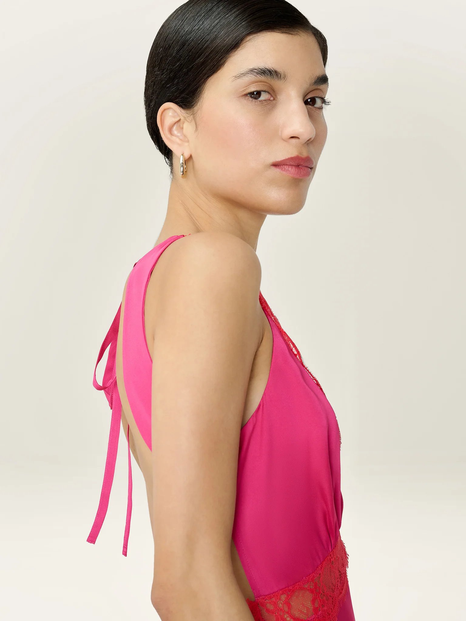 OMNES Aurelia Dress in Raspberry / Red - 4