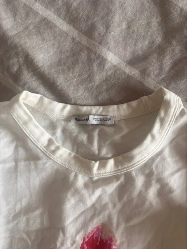 Bershka white floral top