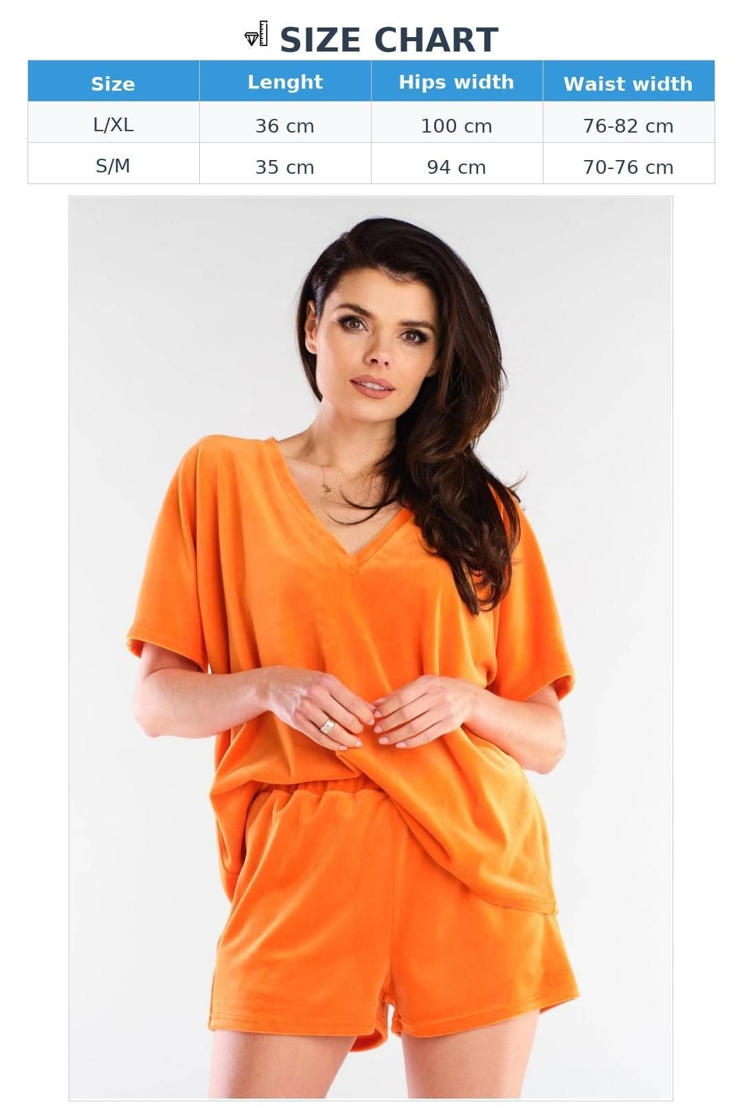 Love Lace Love Lace Women's Velour Loose Fit Shorts Comfortable Crease Free in Orange - 4