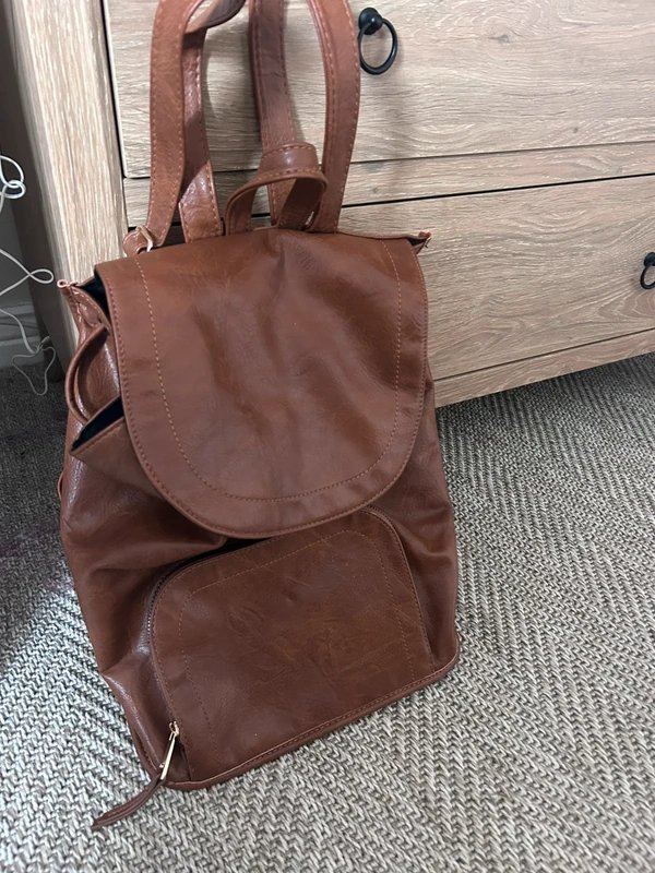 ASOS Asos brown faux leather rucksack - 1