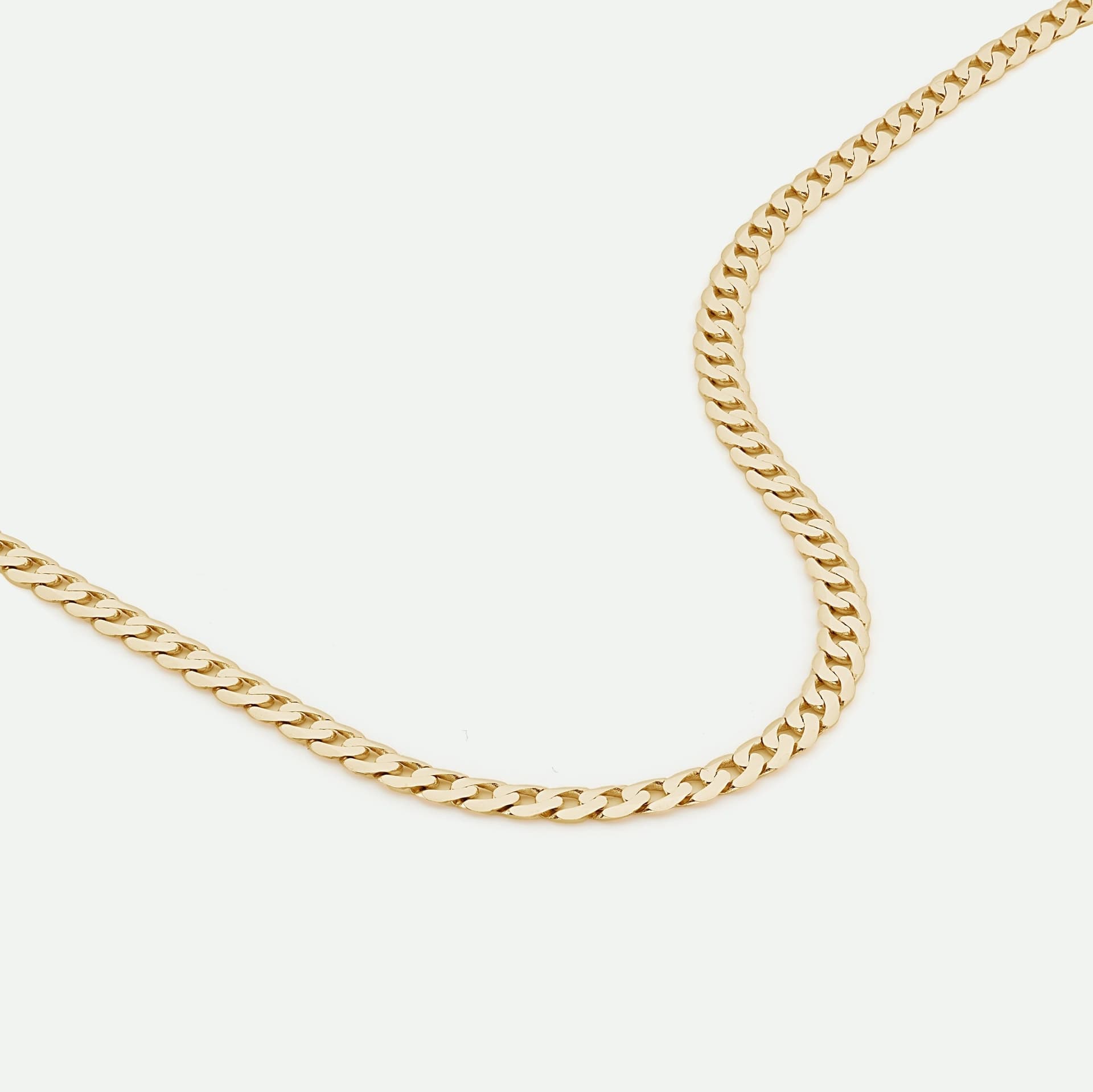 The Fine Collective The Fine Collective Women's 9ct Yellow Gold Solid Curb Chain Necklace (3.75mm) 18 inch