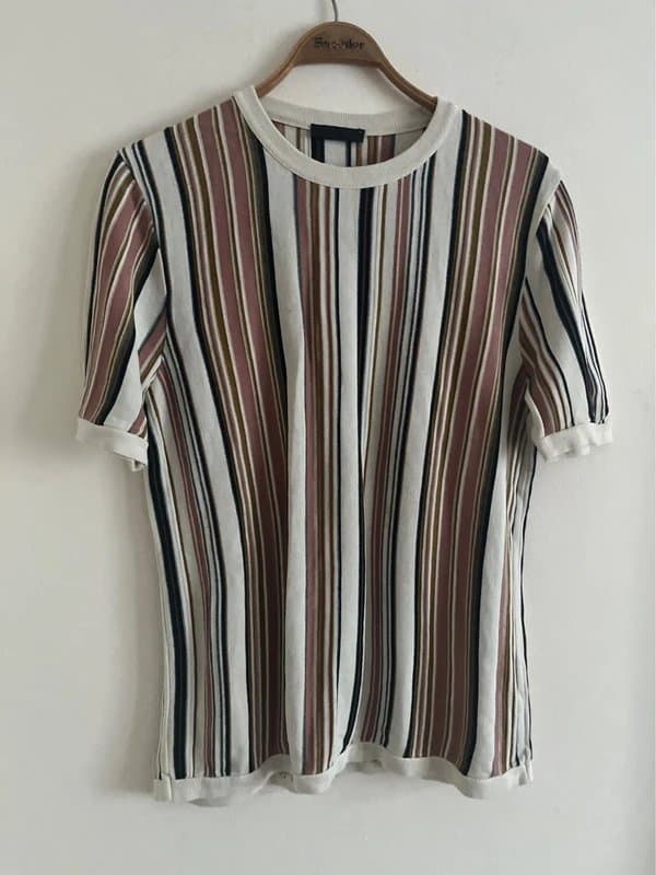 ASOS ASOS Vertical Stripe Knitted T-Shirt