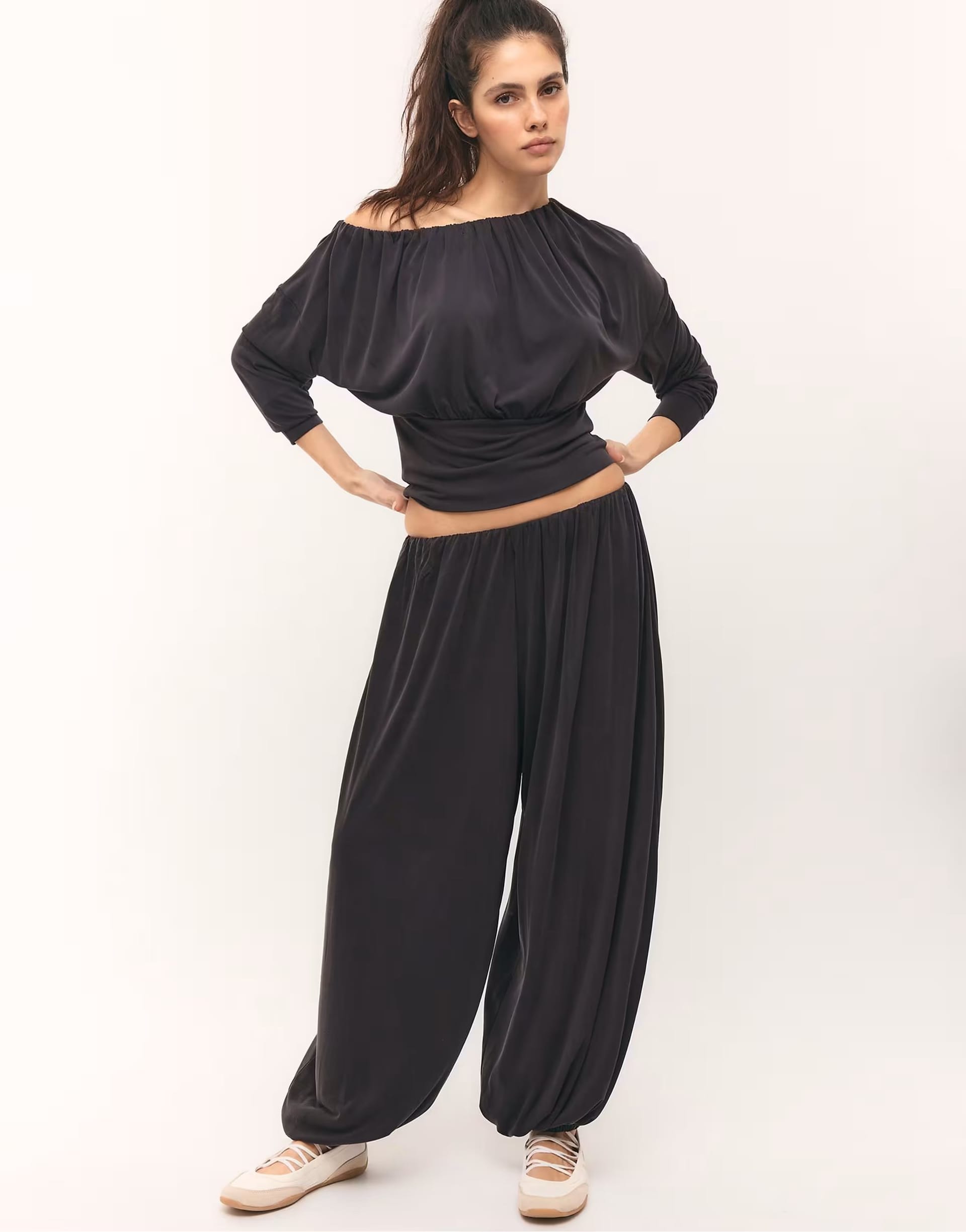 ASOS Dark Grey Soft-touch Balloon Trousers