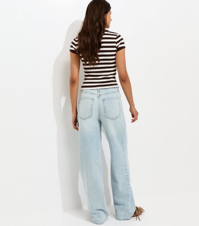 New Look Women's Light Blue Bleached Adalae High Waisted Wide Leg Jeans New Look - 2